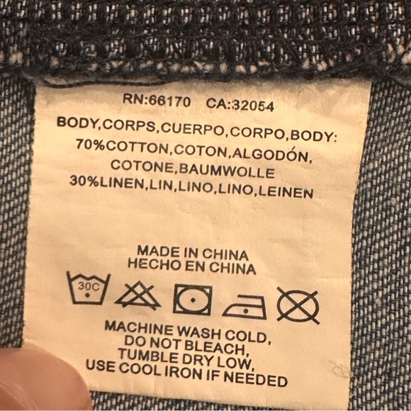 Vintage Y2K Mo: Vint Anthropologie Denim Dress Sz M Cotton Linen Blue Tie Waist - Picture 7 of 13